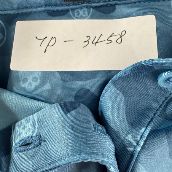 G/FORE‎ Icon Camo Printed Sleeveless Golf Polo Shirt Top XS Blue Skull TP-3458 - Picture 2 of 7